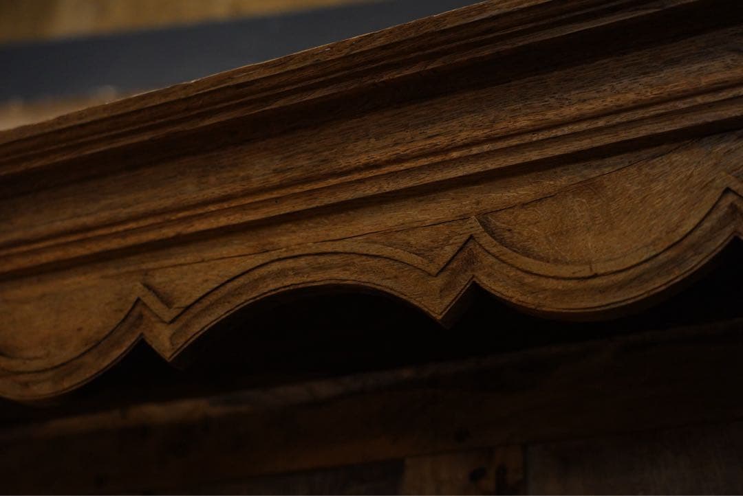 フランスアンティーク　オーク材　古木　キャビネット　棚　シェルフ　1800年代