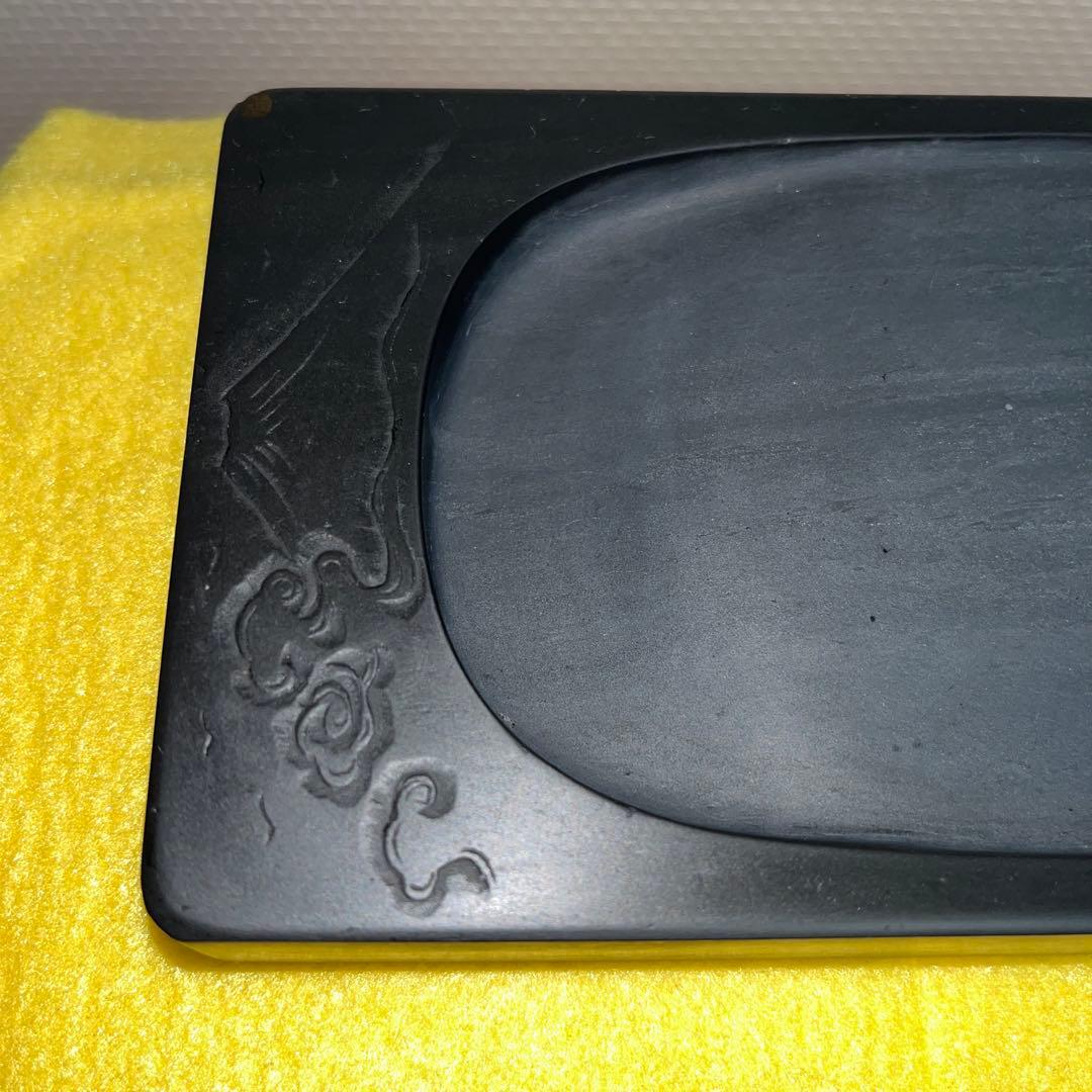 ⭕️雨畑硯開祖　機山堂　深澤粂次郎硯舗　石渓　翔雲に富士彫刻　長方研　工芸品