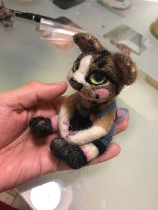 羊毛フェルト　猫　マスコット　オーダー受け付け