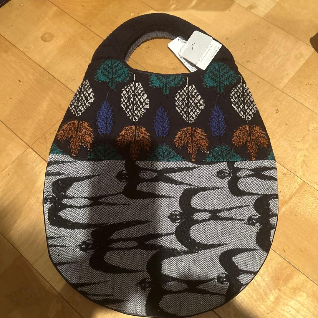 Mina perhonen ハンドメイド バッグ 花柄と鳥模様