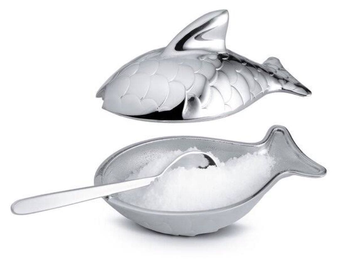 新品　Alessi Colombina fish salt cellar