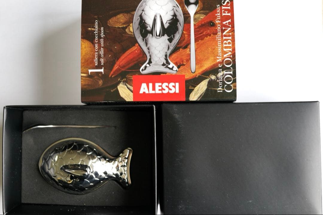 新品　Alessi Colombina fish salt cellar