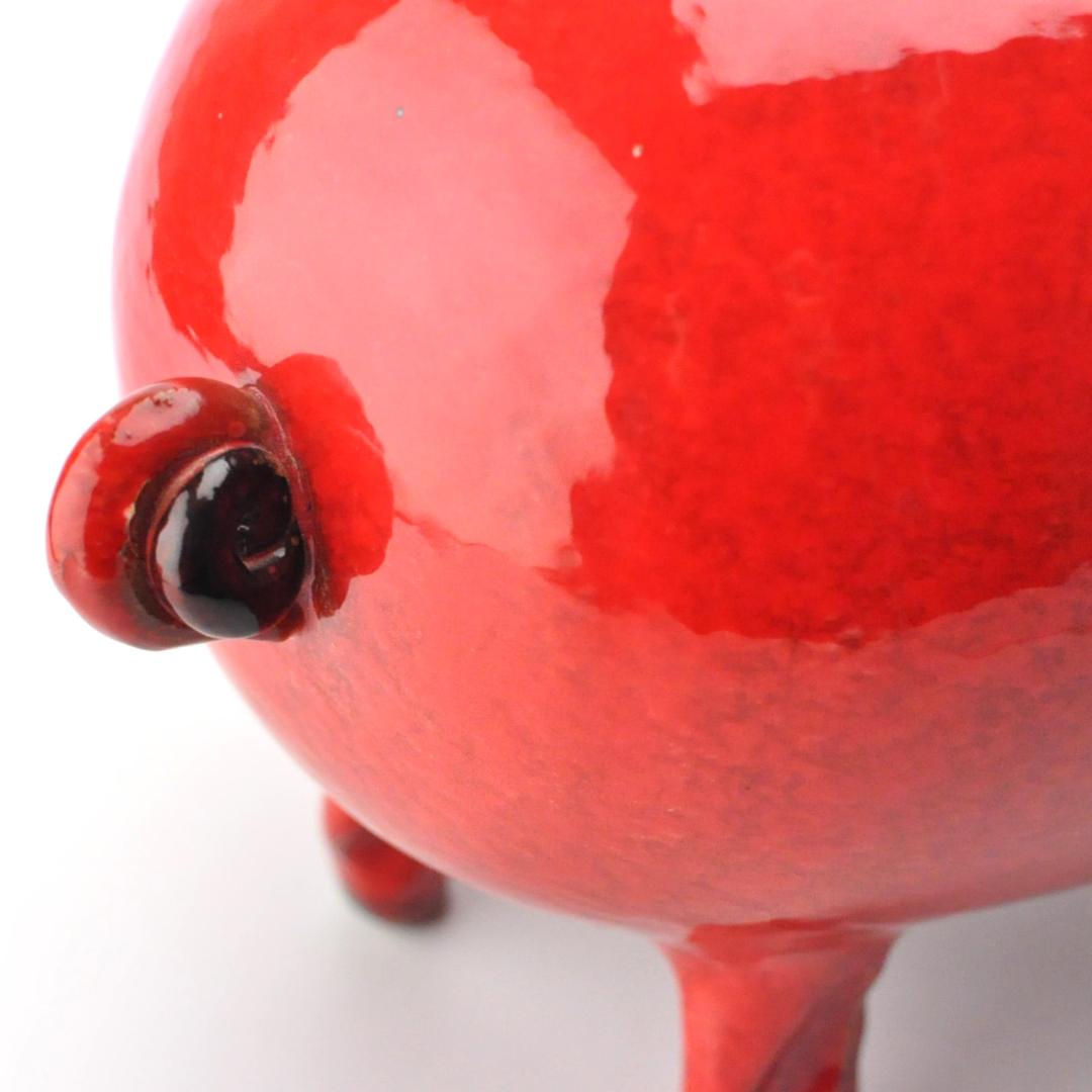 赤いブタの貯金箱　特大