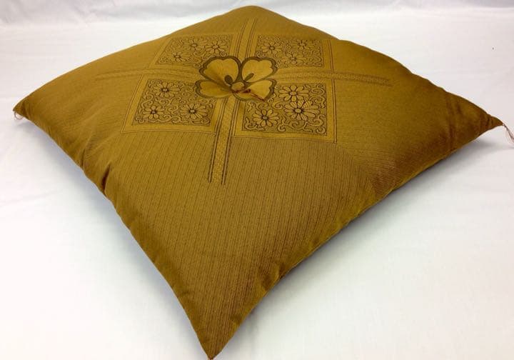 【新品】座布団 ふくれ 59x63cm 八端判 金茶 5枚組日本製