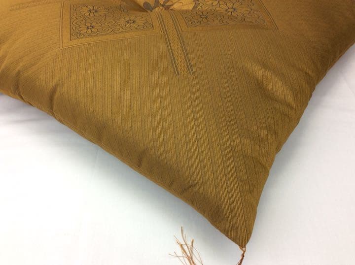 【新品】座布団 ふくれ 59x63cm 八端判 金茶 5枚組日本製