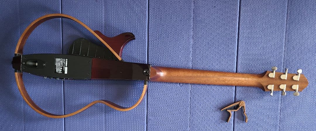 サイレントギター YAMAHA スチール弦 美品 純正ケース スタンド カポ付