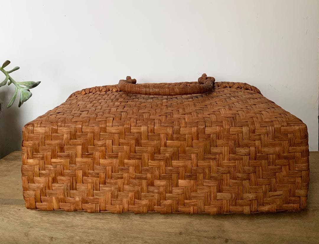 【期间限定】山葡萄 かごバッグ 六角花結び編み 網代編み 変則二重編み 内布付き