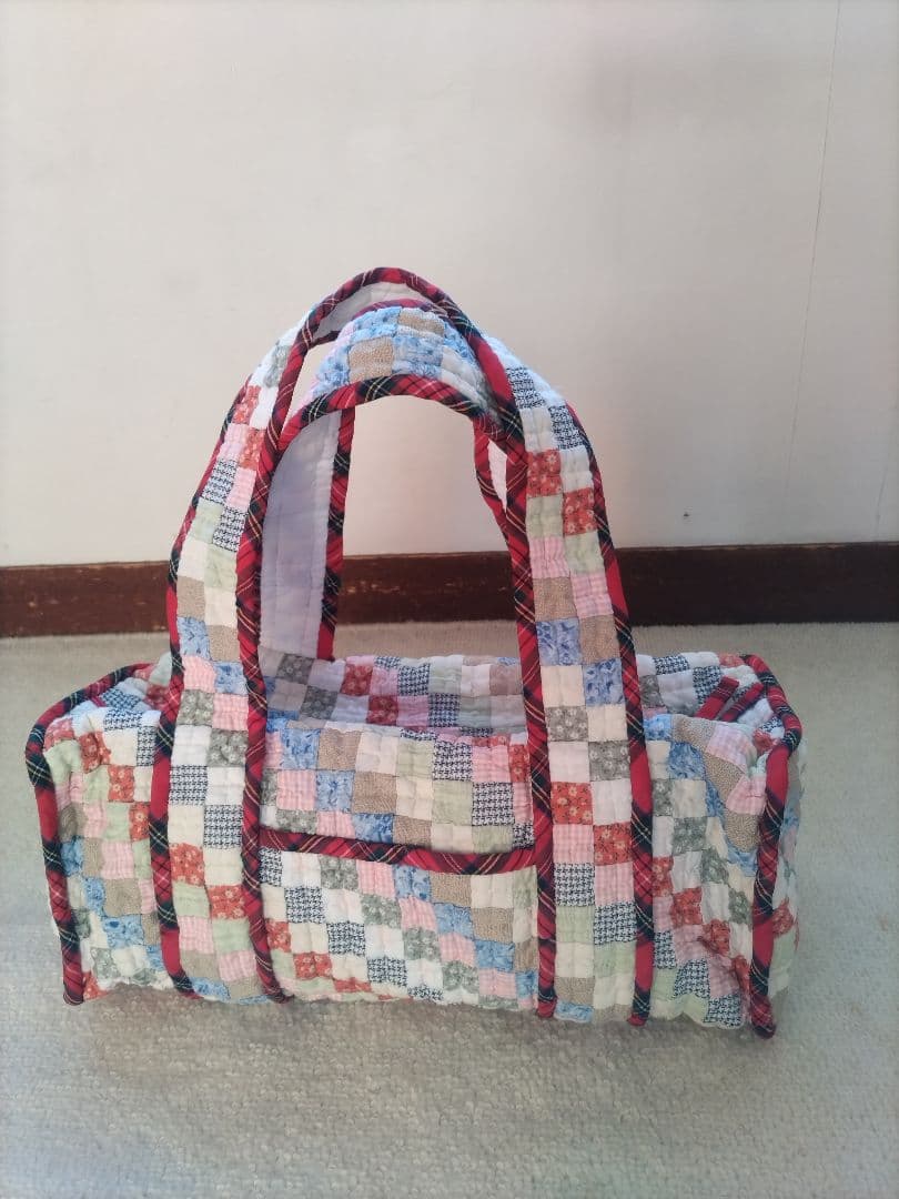 【ハンドメイド美品】ハンドメイドパッチワークバッグ