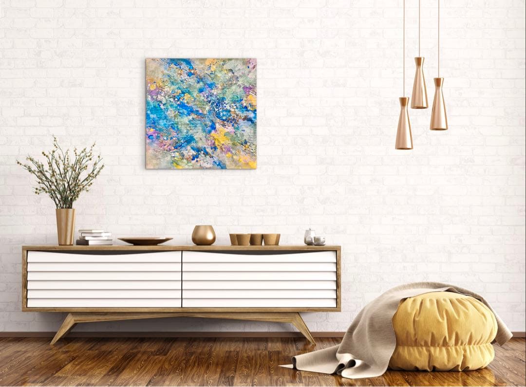 encounter＊大きめ45㎝絵画　抽象画　テクスチャーアート　ホテルライク