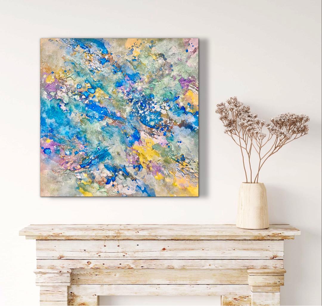 encounter＊大きめ45㎝絵画　抽象画　テクスチャーアート　ホテルライク