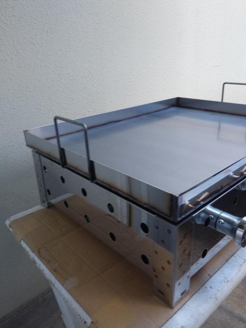 鉄板焼き　極厚９ミリ鉄板　フチ付　持ち手付　プロパンガス　グリドル　夏祭盆踊祭り