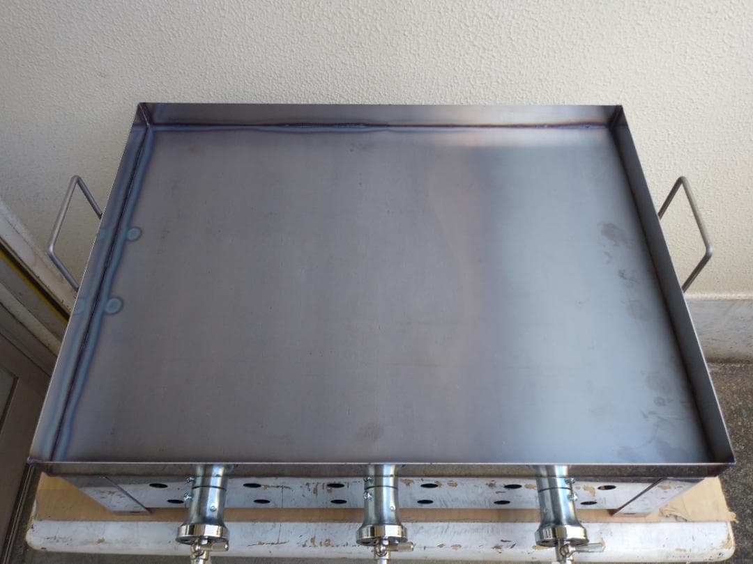 鉄板焼き　極厚９ミリ鉄板　フチ付　持ち手付　プロパンガス　グリドル　夏祭盆踊祭り