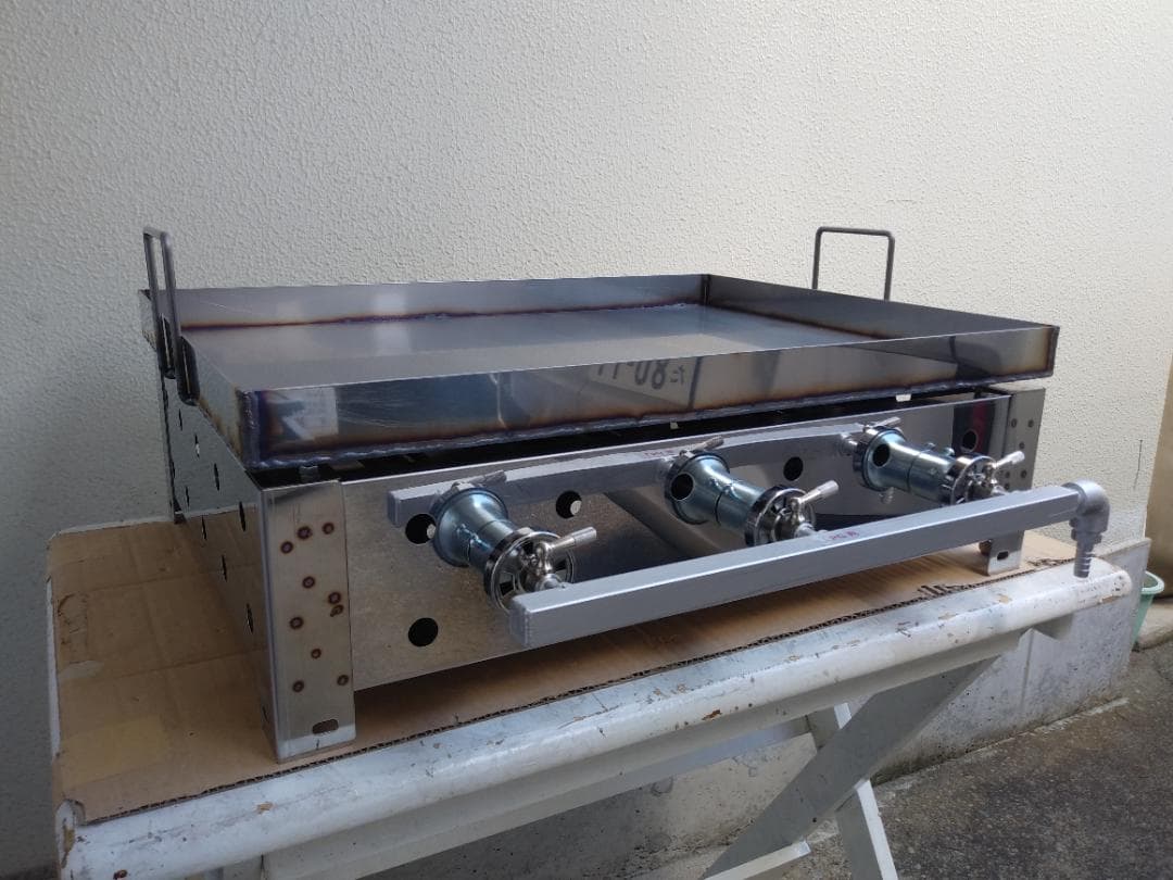 鉄板焼き　極厚９ミリ鉄板　フチ付　持ち手付　プロパンガス　グリドル　夏祭盆踊祭り