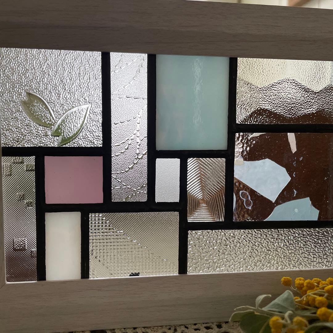 ステンドグラス　パネル　モザイクアート　春うらら