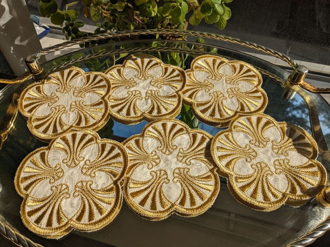 イタリア製センターマット1枚&コースター5枚セットイエズルム