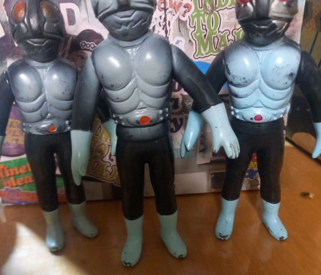 仮面ライダー ソフビ✨当時物✨３体セット✨ヴィンテージソフビ✨７０年代 ソフビ✨