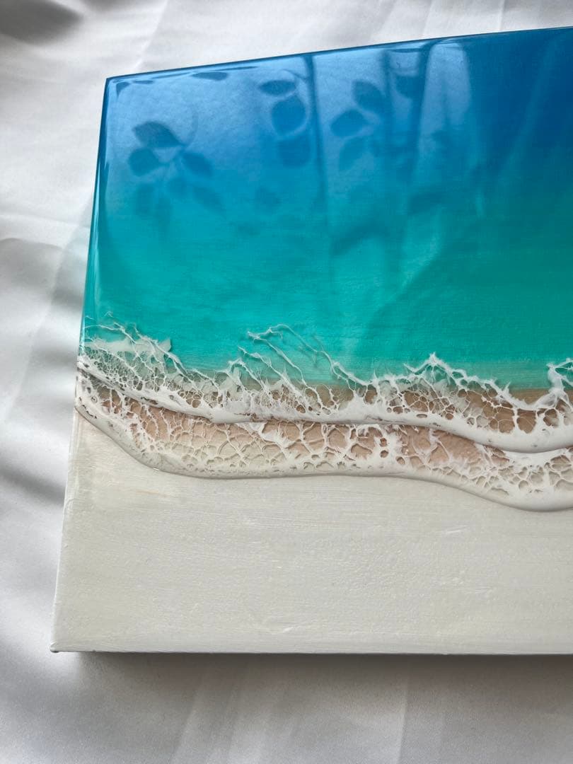 海レジンアート A4 波アート ビーチ ハンドメイド