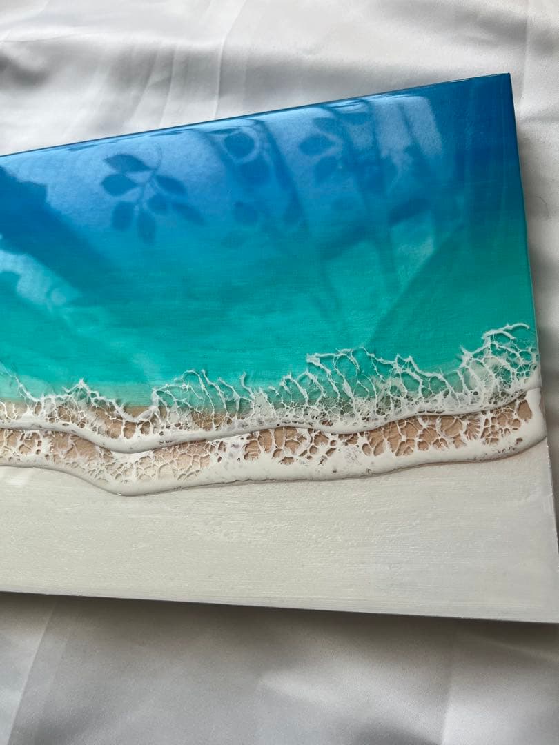 海レジンアート A4 波アート ビーチ ハンドメイド