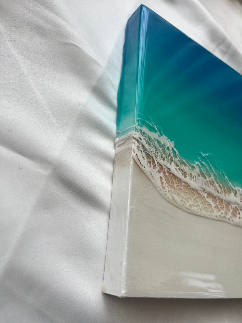 海レジンアート A4 波アート ビーチ ハンドメイド