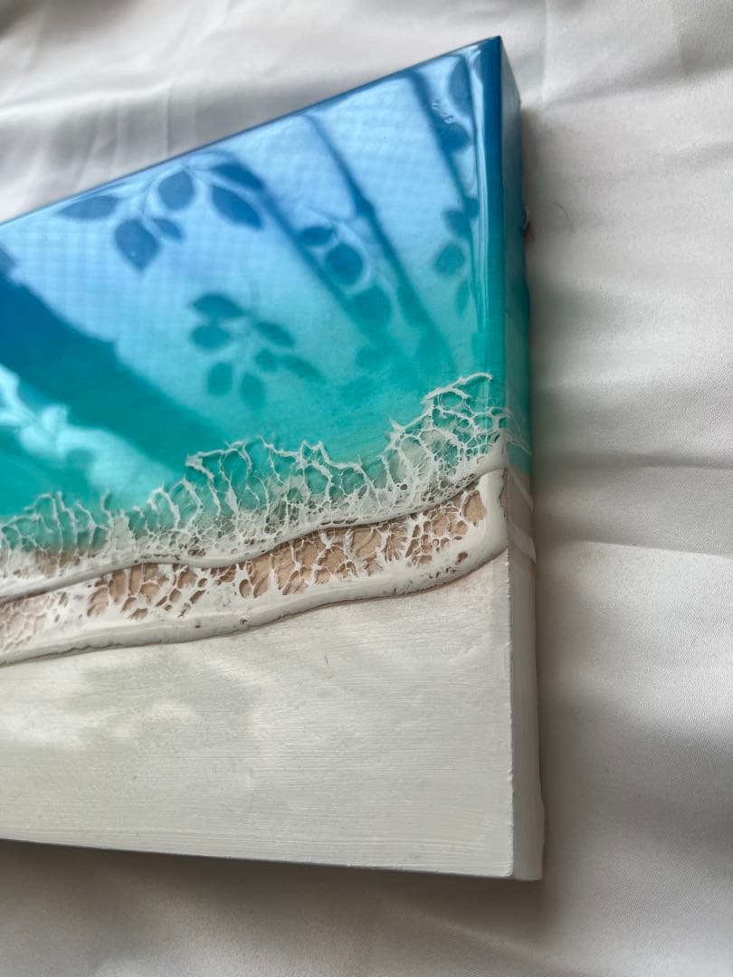 海レジンアート A4 波アート ビーチ ハンドメイド