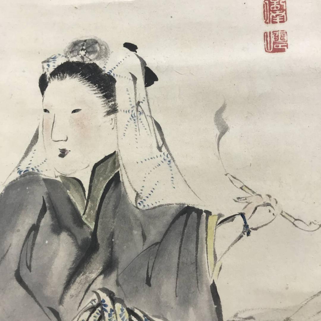 雲山/大原女図/女図/美人図/掛軸/名家伝来/AE-231