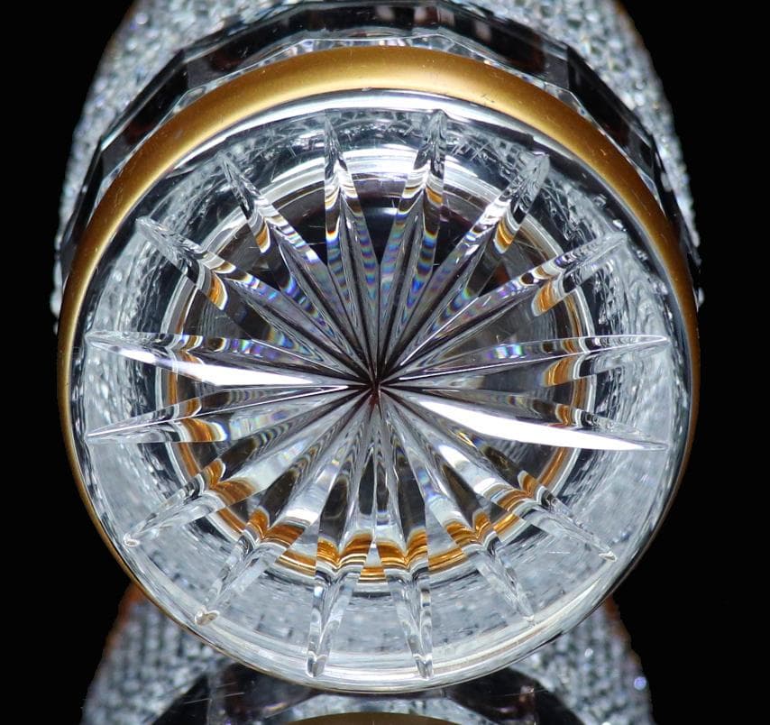 オールド・バカラ 1900年 大型サイズ 25cm 1.3kg 金彩 花瓶