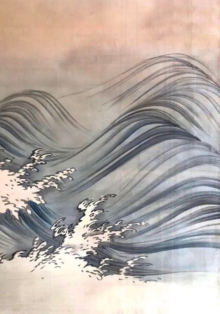 江戸時代 掛軸（吉村孝敬）鶴之図（骨董/古美術）