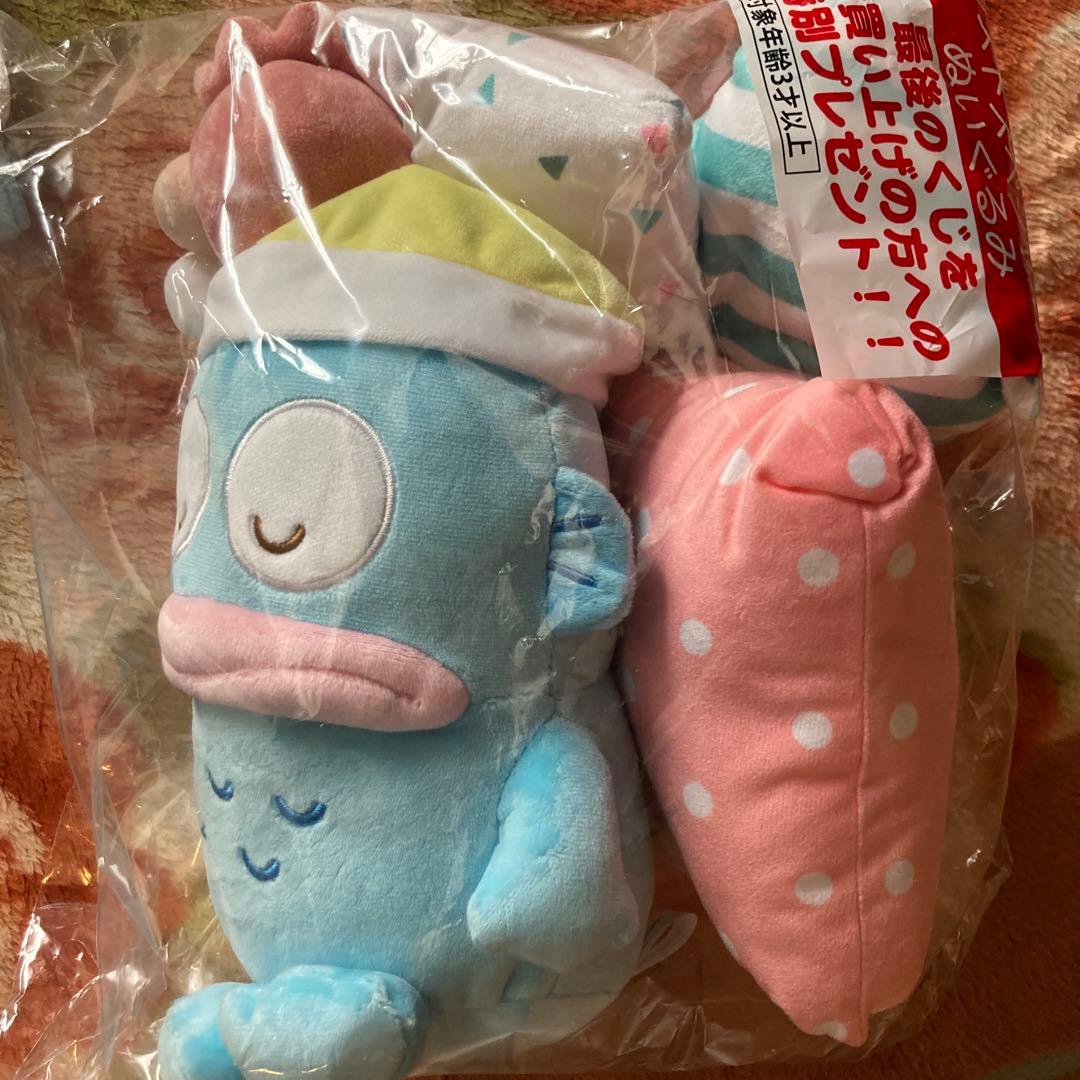 ハンギョドン一番くじ　ラストワン賞、手鏡、フェイスタオル、収納バッグ、寝そべり魚