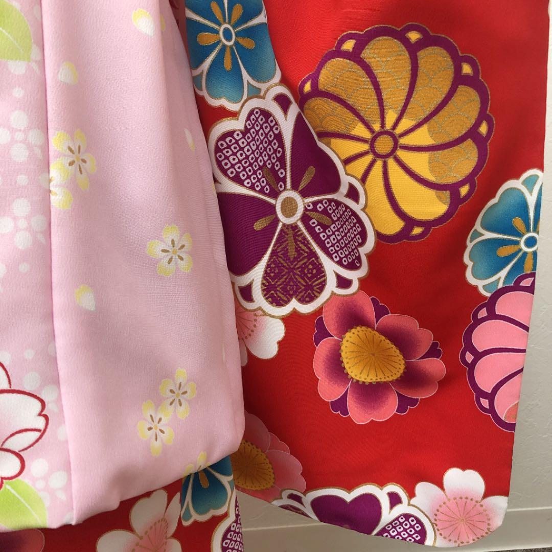 七五三 3歳(100cm)被布 ブランド着物(花わらべ) 赤色