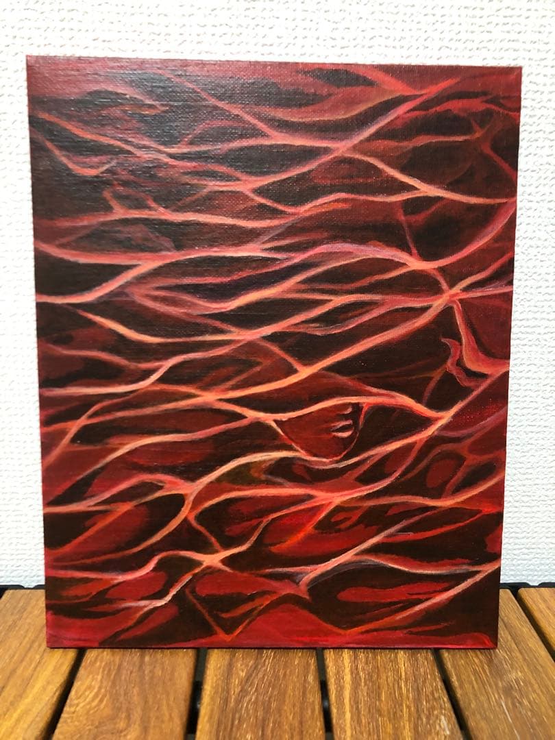 【原画・複製なし】抽象画　アクリル画 中型　F3号　蠢く感情
