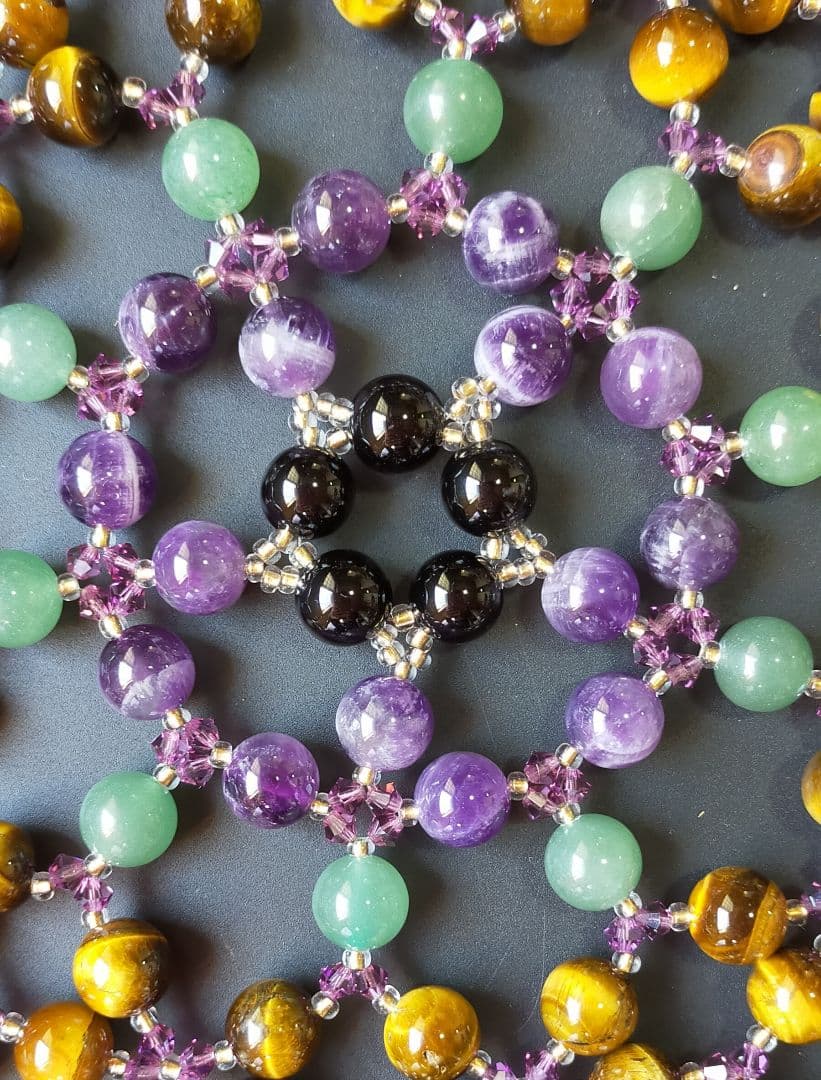 オニキス ソーダライト タイガーアイ アメジスト曼荼羅 神聖幾何学