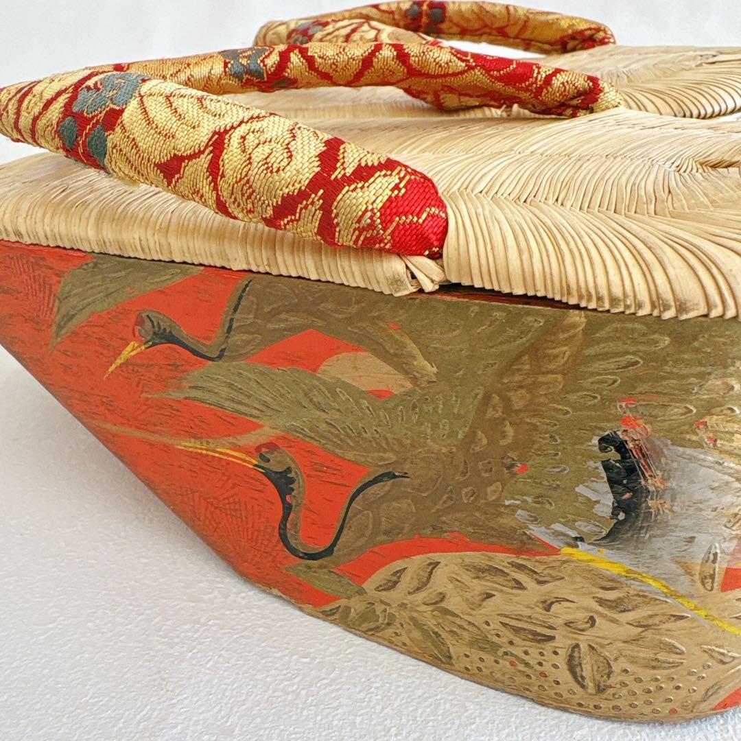 七五三　7歳女の子　ぽっくり　20ｃｍ　鶴松　鼻緒織柄　中古品