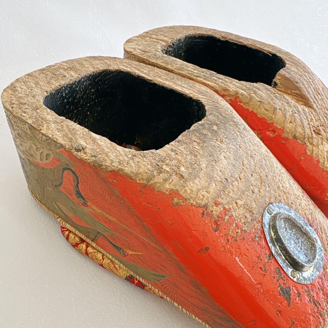 七五三　7歳女の子　ぽっくり　20ｃｍ　鶴松　鼻緒織柄　中古品