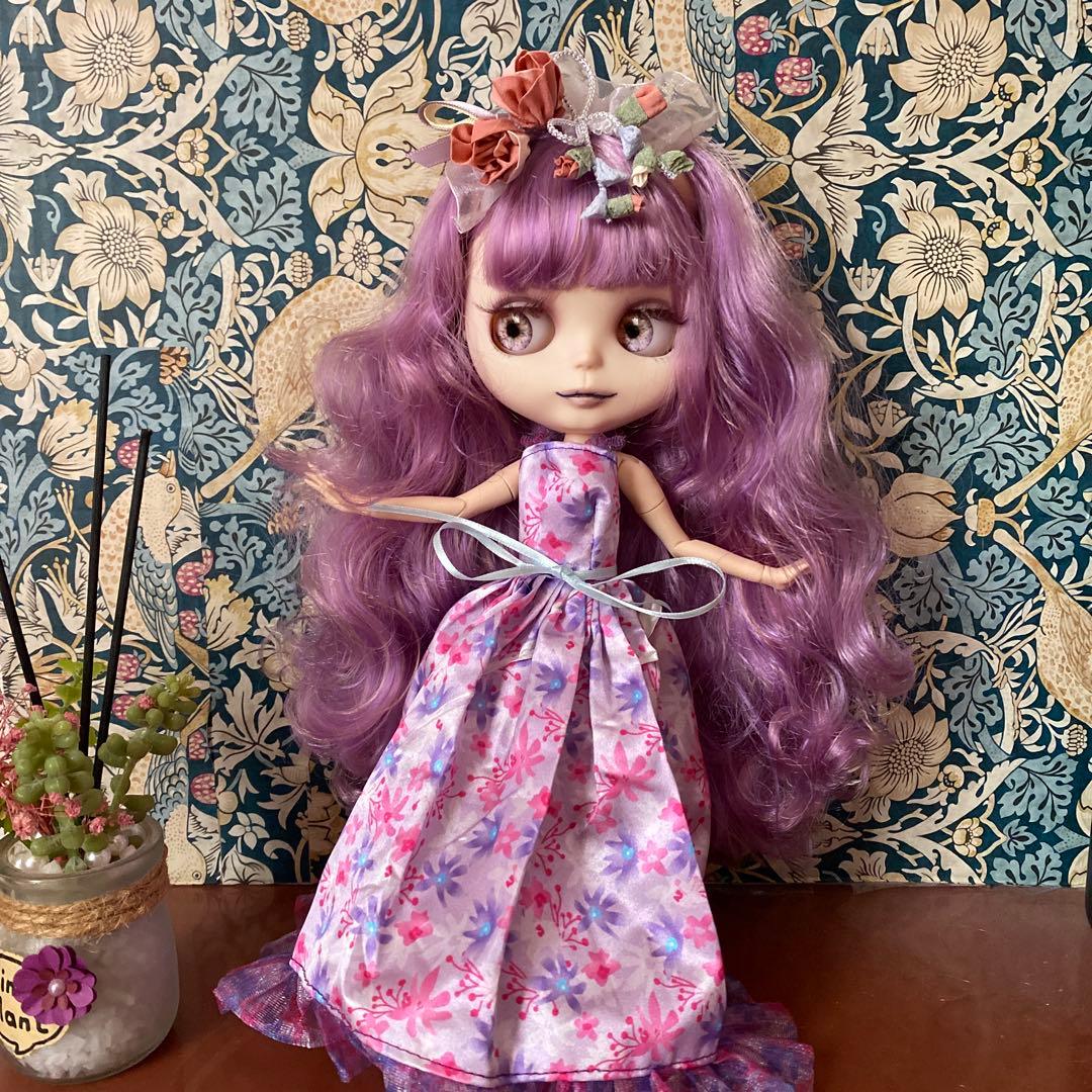 カスタムドール『purple people』紫と茶色mixヘア