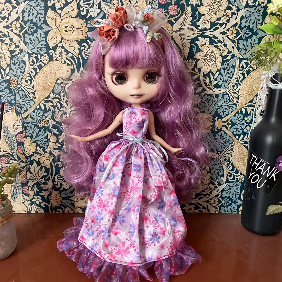 カスタムドール『purple people』紫と茶色mixヘア