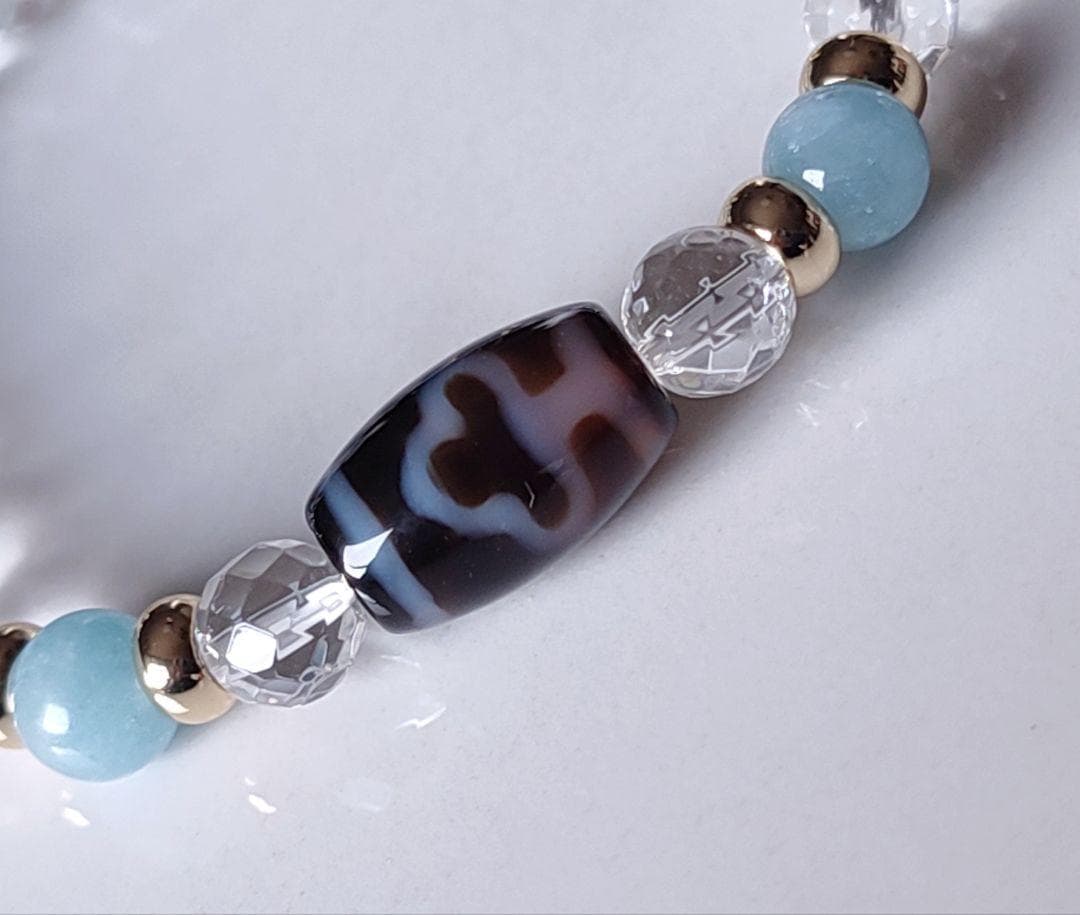 ◇愛される人に◇菩提天珠とアクアマリン・水晶のパワーストーン ブレスレット