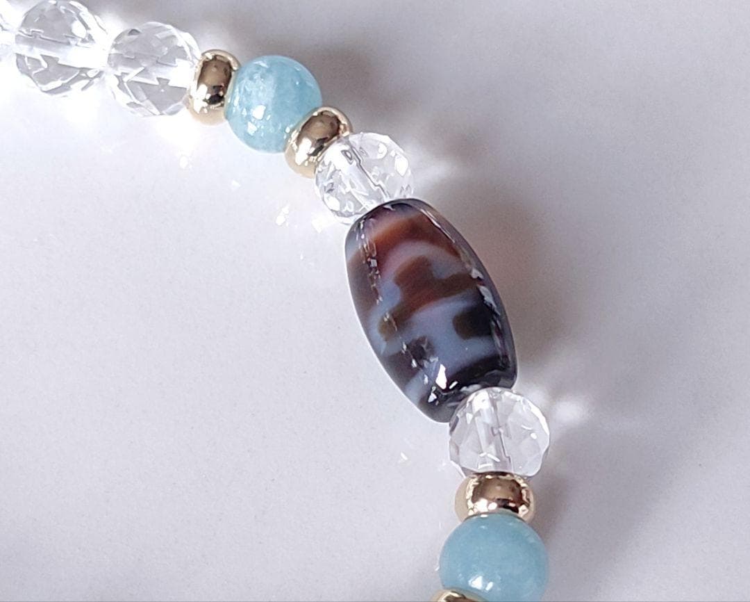 ◇愛される人に◇菩提天珠とアクアマリン・水晶のパワーストーン ブレスレット