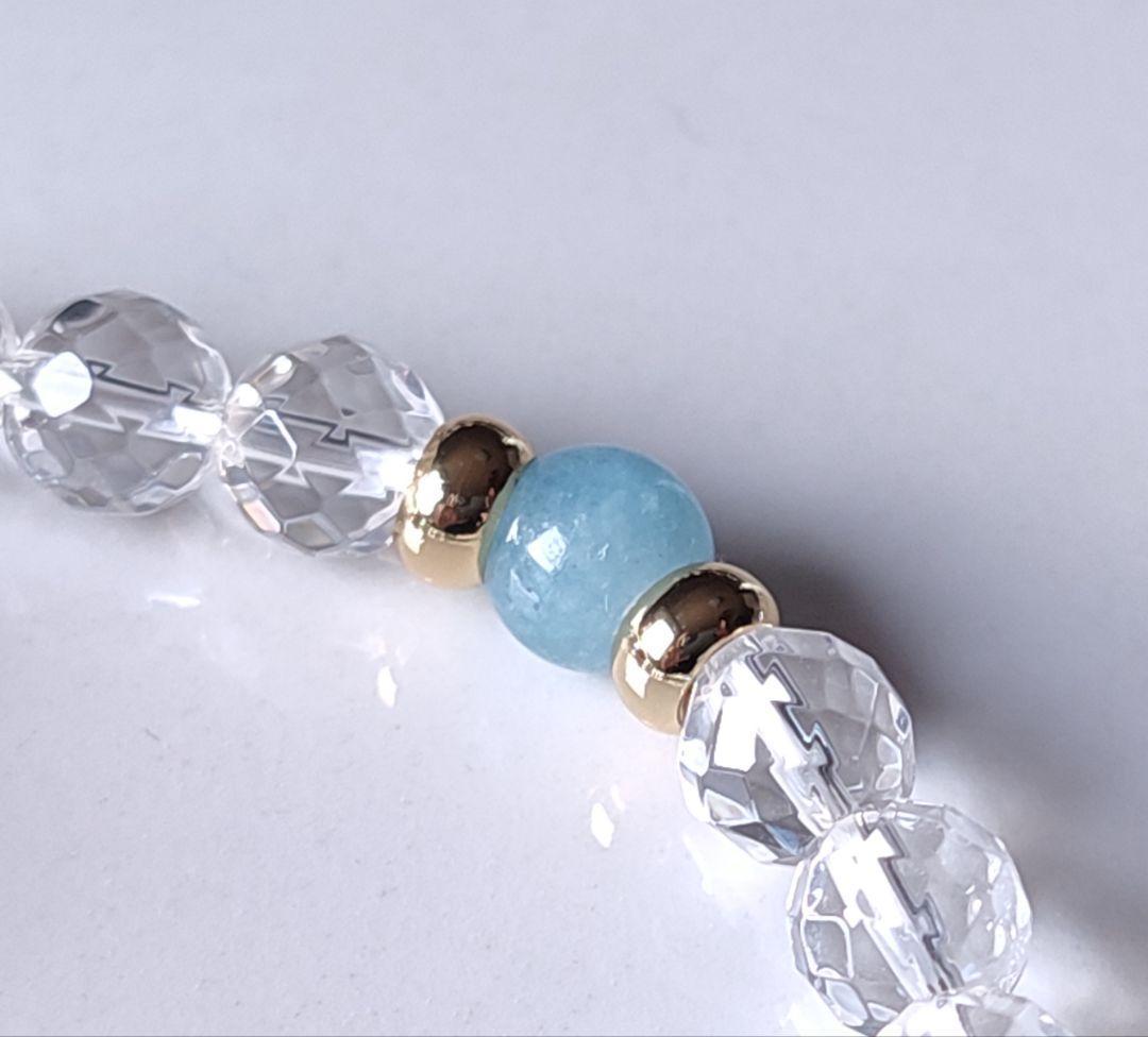 ◇愛される人に◇菩提天珠とアクアマリン・水晶のパワーストーン ブレスレット
