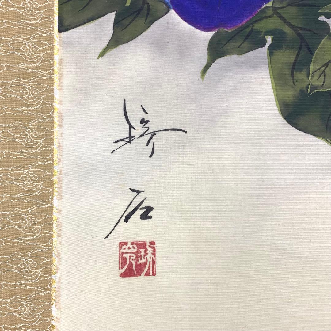 掛軸 朝顔 共箱 花 E-1