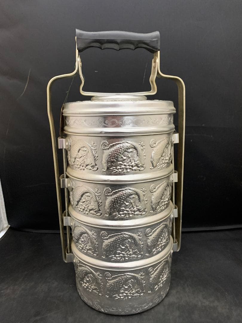 アルミ製5段弁当箱　グラスティースプーン2客付　CHIN FONG