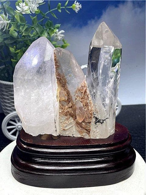 ◆超強いパワー(藍針入り)天然水晶クラスターB89B6/237B58D