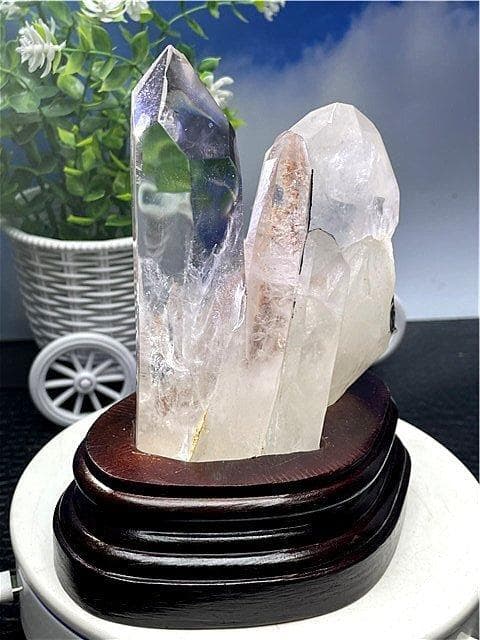 ◆超強いパワー(藍針入り)天然水晶クラスターB89B6/237B58D