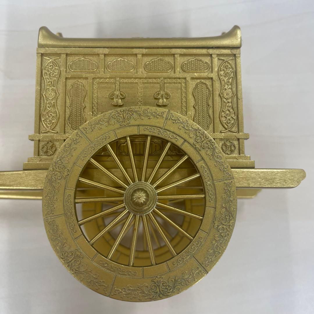 【美品】竹 翁斎　御所車　黄金御所車 鳳凰 金メッキ ガラスケース付　光る君へ