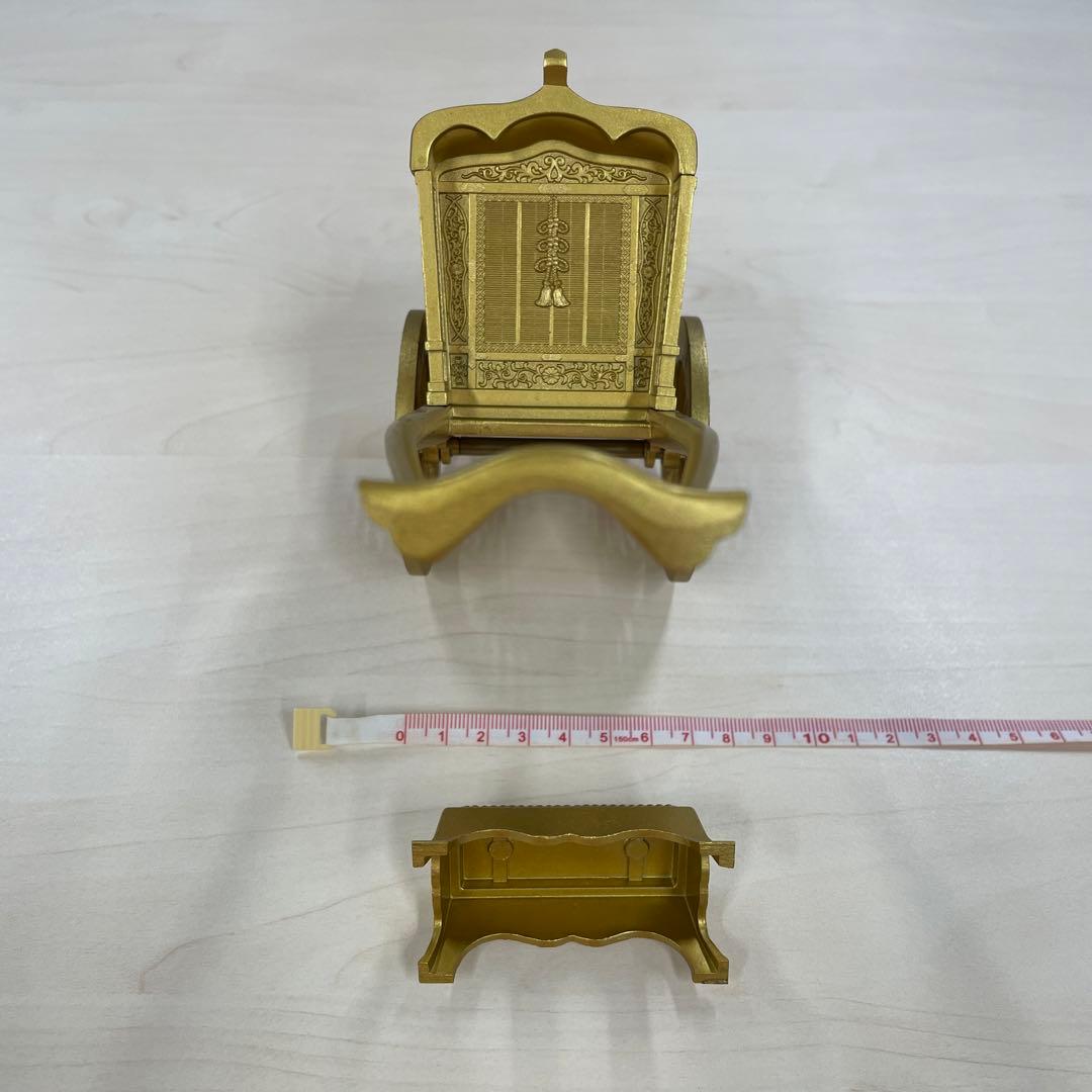 【美品】竹 翁斎　御所車　黄金御所車 鳳凰 金メッキ ガラスケース付　光る君へ