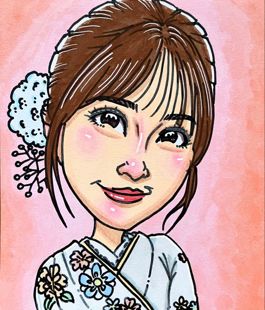 【お客ページ】（ひろし様）オーダー似顔絵☆誕生日や結婚記念日のギフトに