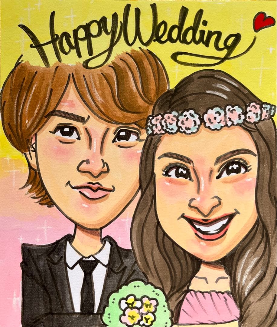 【お客ページ】（ひろし様）オーダー似顔絵☆誕生日や結婚記念日のギフトに