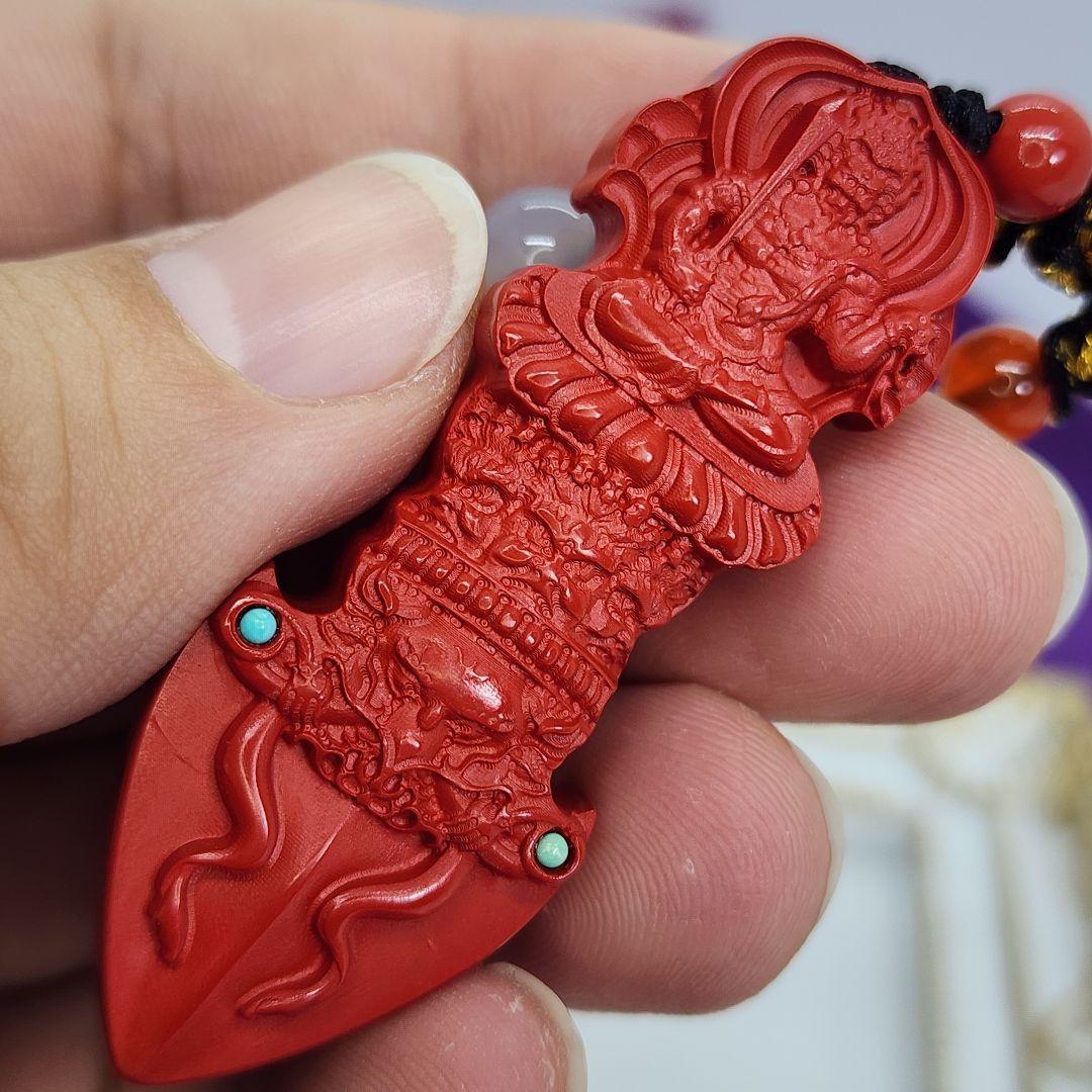 辰砂ペンダントトップ お守りやアクセサリー、部屋に飾るのもOK②不動明王