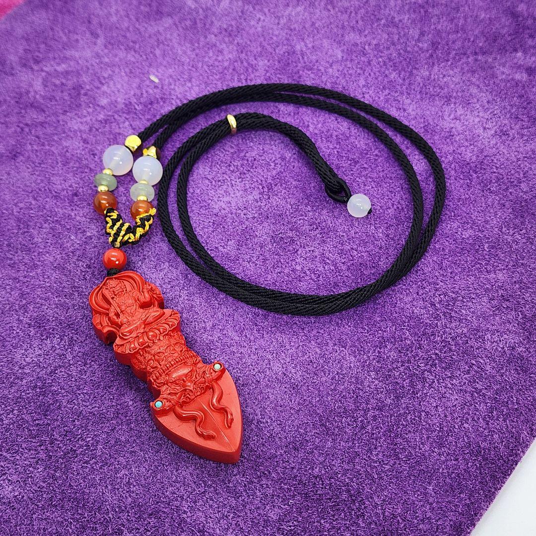 辰砂ペンダントトップ お守りやアクセサリー、部屋に飾るのもOK②不動明王