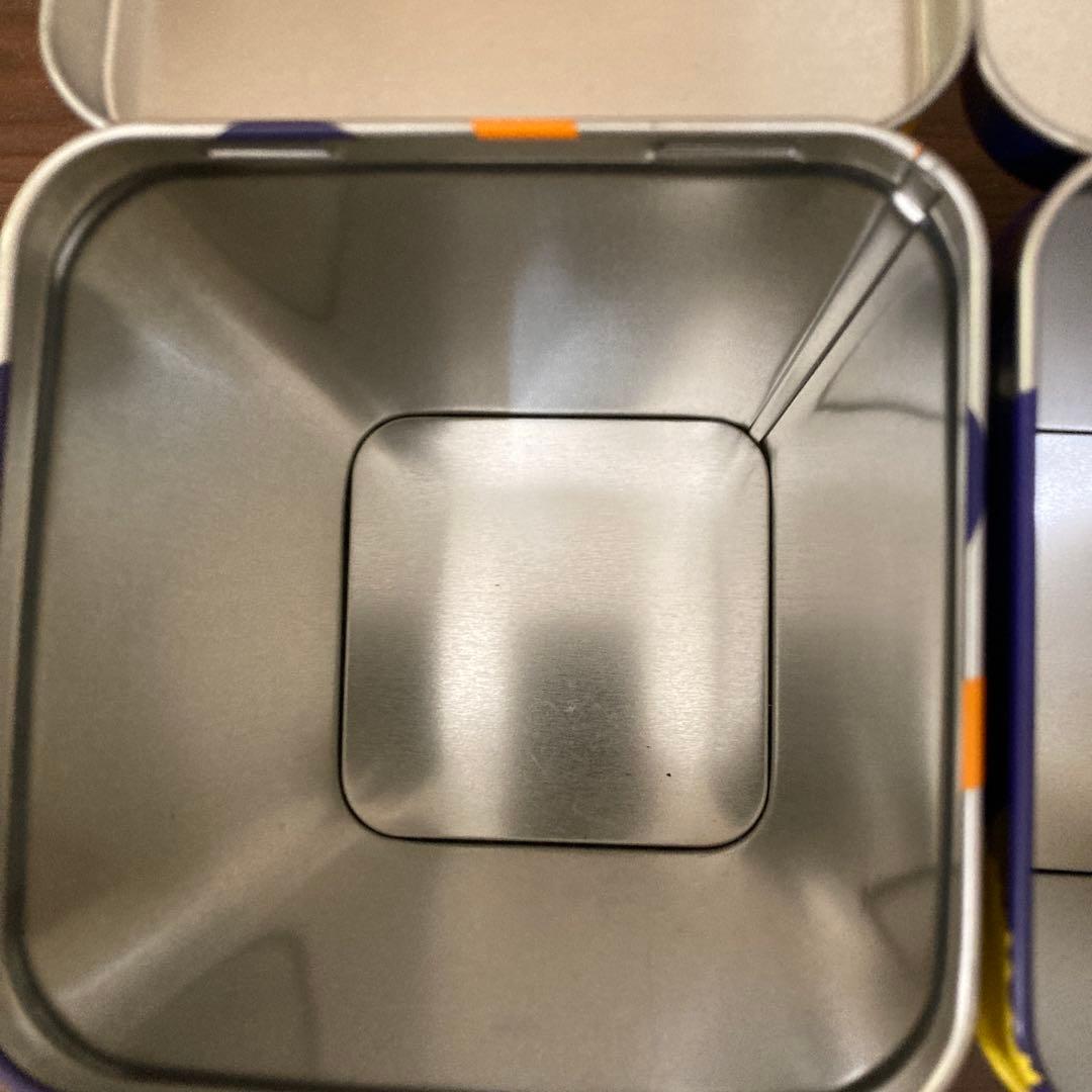 きれいめ　マリメッコmarimekko ブリキ缶　青ウニッコ　同柄2個セット