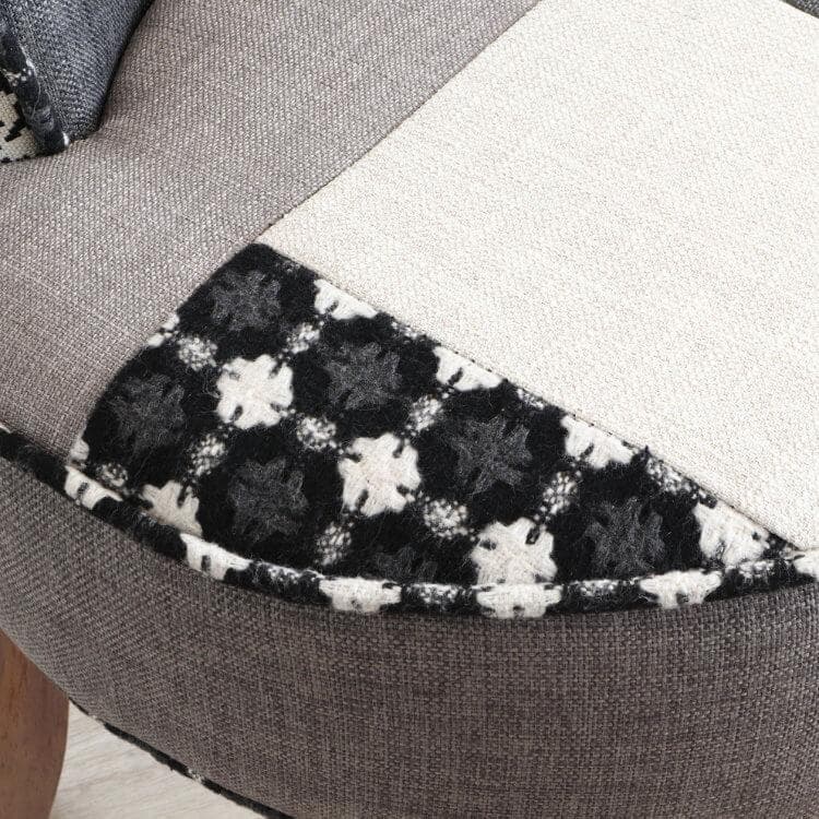 パッチワークチェア チェック柄 ダークグレー